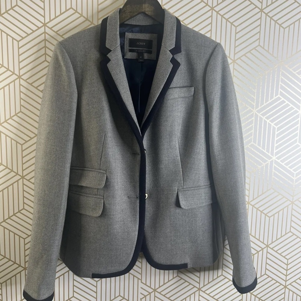 J Crew Blazer Womens Gray Wool (A1) Blazer Jacket Size 6